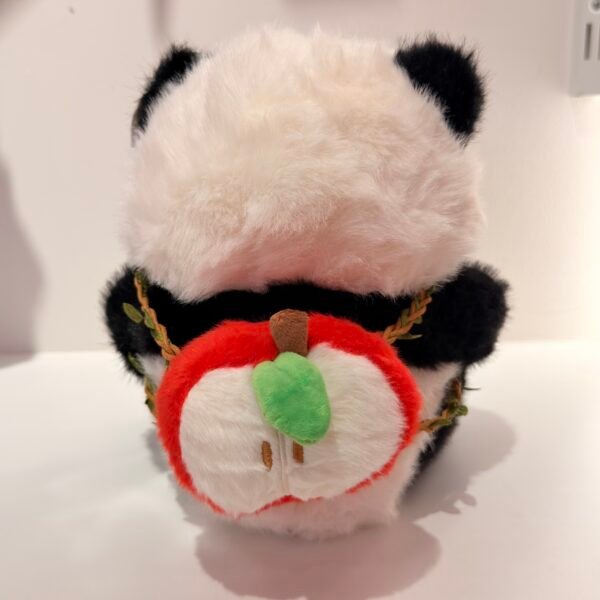 Peluche panda con mochila de manzana