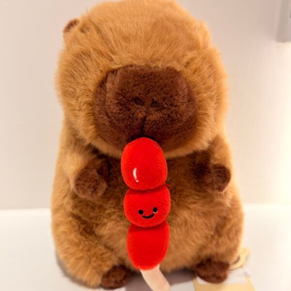 Peluche de capybara con tanghulu
